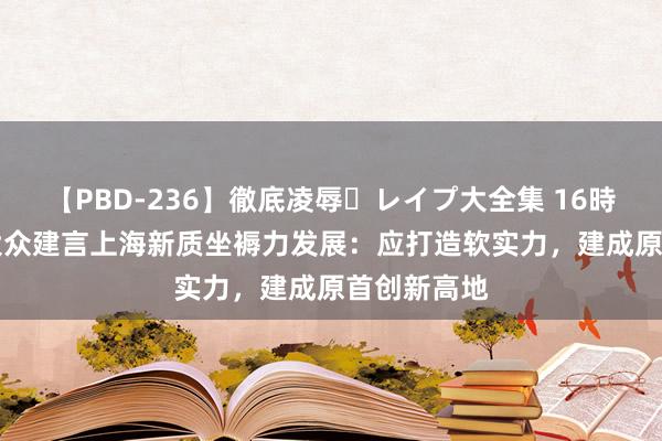 【PBD-236】徹底凌辱・レイプ大全集 16時間 第2集 大众建言上海新质坐褥力发展：应打造软实力，建成原首创新高地